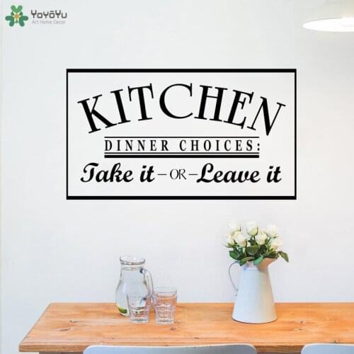 YOYOYU Wall Decal Kitchen Dinner Choices Take Leave Quote Wall Stickers Creative Chef Window Logo Decor Home Poster Vinyl CT639