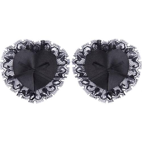 Women Lace Nipple Cover Sexy Pasties Reusable Tepel Cover Heart Shape Breast Boob Tape Fetish Petals Tassels Bra Pads