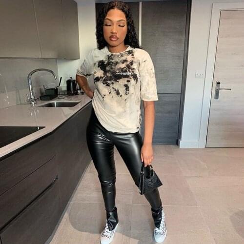 2021 Winter Pants Leather Leggings Womens Casual Pu Warm Female Split Trousers Slim Fit Autumn High Waist Leather Pants