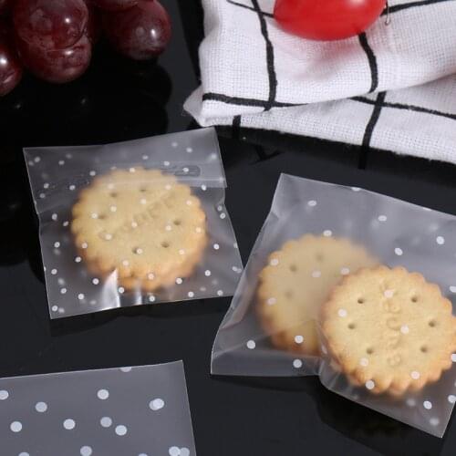100PCs Transparent Dot Bags Small Ziplock Food Packaging Bags Clear Fresh-keeping Dustproof Reclosable Candy Cookie DIY Storage