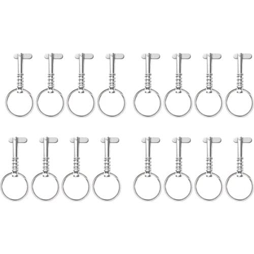 16 Pieces Boat Bimini Top Frame Quick Release Spring Pins 1/4" w/Pull Ring