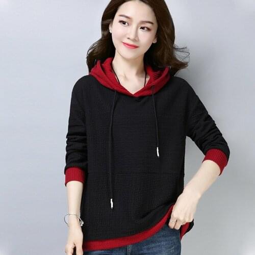 Fashion 2019 New Sweatshirts Womens Loose Large Size Long Sleeved Female Korean Patch Casual Bottoming Hoodies Spring