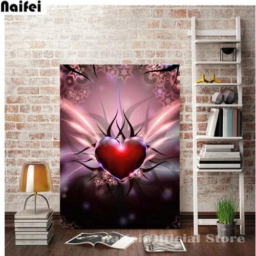 5D DIY Diamond Painting Full Square Round Diamond Red Love Heart Diamond Embroidery Handmade Home Decoration Mosaic Creative Art