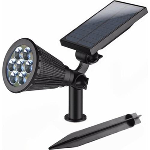 7led Solar Spotlight Outdoor Garden Lawn Landscape Wall Light Warm Color