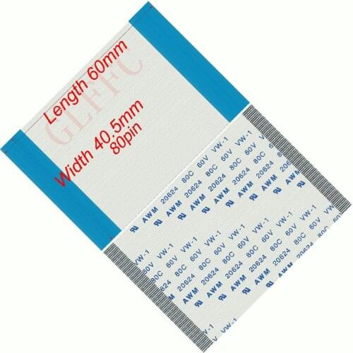 80pin 0.5pitch 60mm-500mm A-type Flexible Flat Cable FFC awm 20624 ROHS for TTL LCD DVD Computer