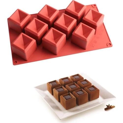 9 Cavity Magic cube 3D Silicone Molds Cake Decorating Tools For Baking Jelly Pudding Mousse Bakeware Moulds Rubiks cube cake