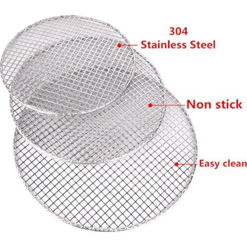 Non-Stick 304 Stainless Steel Round Barbecue BBQ Grill Net Meshes Racks Grid Round Grate Steam Net