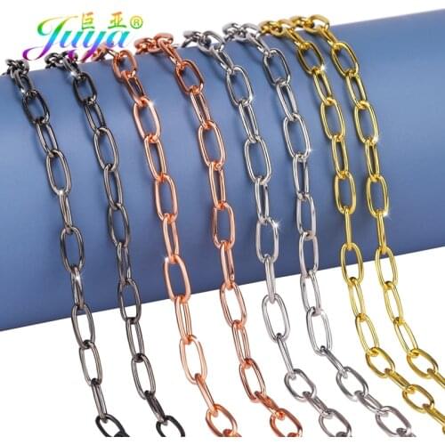 Juya DIY Creative Punk Jewelry Supplies Copper Mesh Chains For Needlework Fashion Carabiner Choker Pendant Necklace Making