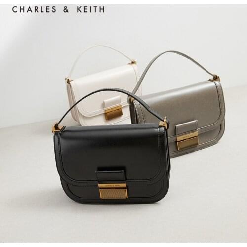 CHARLES＆KEITH New Arrival for Autumn 2021 CK2-80781599-1 Womens metal buckle shoulder bag