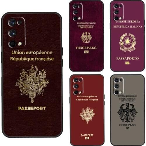 German Italian French Passport Case For OnePlus 8T 7T Nord 7 8 9 Pro Cover For Realme 8 7 6 Pro Q3 C3 C11 C15 C21 GT Neo