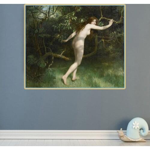 Citon John Collier《Eve,1911》Canvas Art Oil Painting Famous Artwork Poster Picture Wall Decor Home Living room Decoration