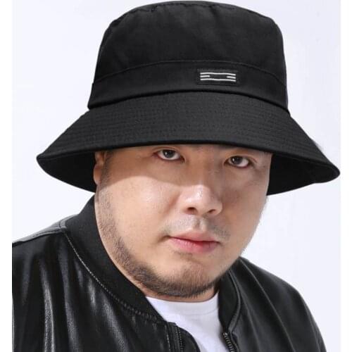 Big Head Man Large Size Sun Hat Women Beach Fisherman Hat Pure Cotton Panama Cap Plus Size Bucket Hats 56-58cm 58-60cm 61-65cm