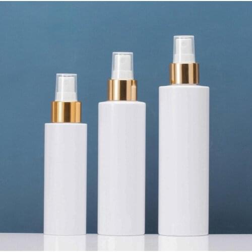 1pc Plastic Spray Bottle With Gold Over Cap Alcohol Cosmetic Beauty Hydrosol Toner Superfine Fine Mist Sprayer Cylinder Bottles