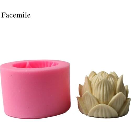 Lotus Flower Shape Chocolate Candy Jello 3D Silicone Mold Cake Tools Soap Mold Sugarcraft Cake Decoration Mold for Baking