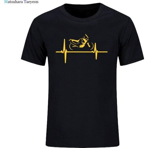 Popular T Shirts Motorcycles Heartbeat Fashion Hipster Harajuku Tshirt Men Cotton Boyfriend Gift Cool Tshirt