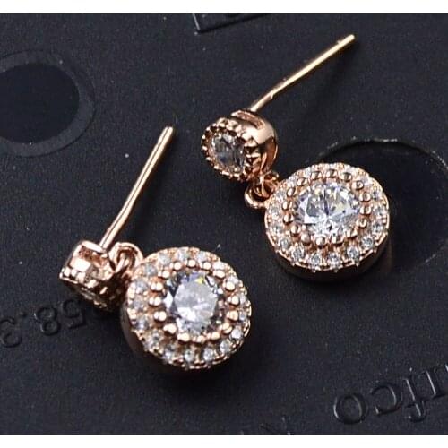 Guarantee Plain 925 Sterling Silver , CZ , Cubic Earrings, 1.9 g, EA31154