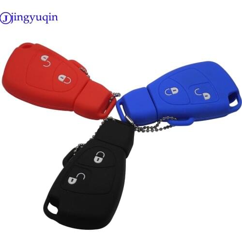 Jingyuqin New Remote Car Key Fob Silicone Case Cover Protector For Mercedes Benz B C E ML S CLK CL Car-Styling 2 Buttons
