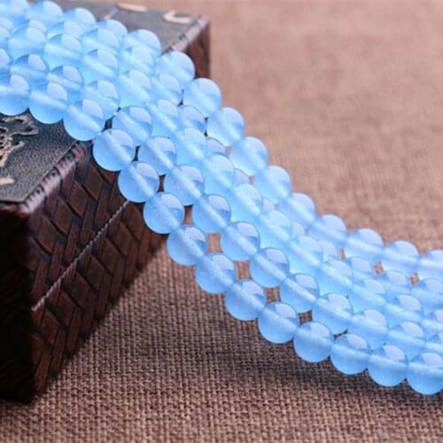 Joanlyn Grade A Natural Light Blue Jade Beads 6mm 8mm 10mm 12mm 14mm Smooth Polished Round 15 Inch Strand YZ09