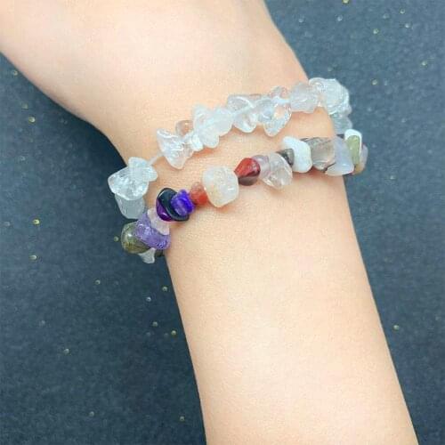 Colorful DIY Natural Stone Bracelets Bangles for Women Girl Handmade Fashion Jewelry Moonstone Crystal Charm Bracelet
