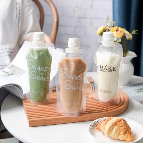 10pcs/lot Disposable Self-sealing Supporting Nozzle Bag Portable Milk Storage Bag Beverage Juice Bag Party Birthday Supply