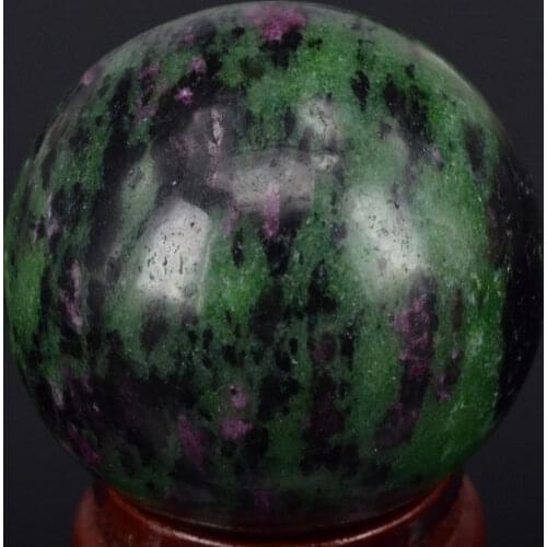 Natural Stone 50MM (2") Ruby Zoisite Sphere Globe Ball Chakra Crystal Reiki Healing Carved Decorative Crafts Minerals