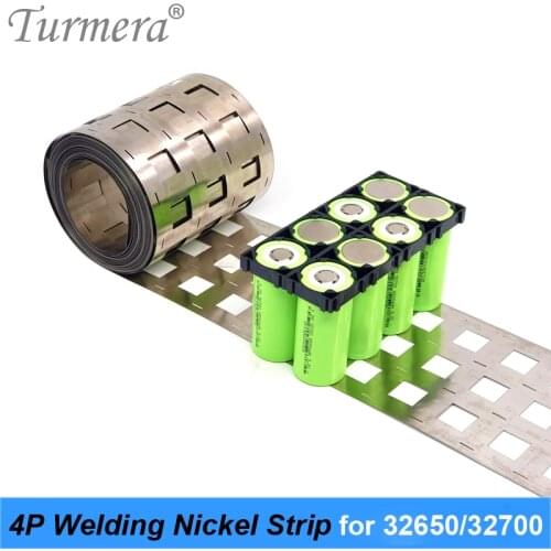 Turmera 0.15mm Thickness 32650 32700 4P Welding Nickel for 12V Lifepo4 Battery Solar Panel System and 36V 48V Electric Bike Use