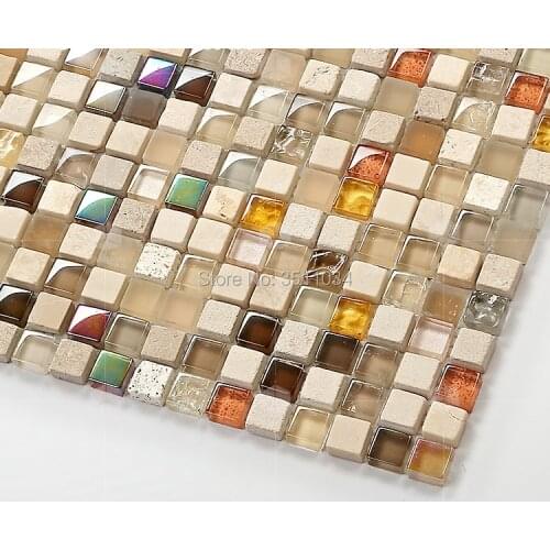 New Classical style glass mosaic tiles Crystal glass split mosaic tile for indoor wall murals background