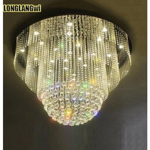 NEW Large round Modern K9 LED Crystal Chandeliers luxury crystal lighting lustre hotel lobby chandelier lamps