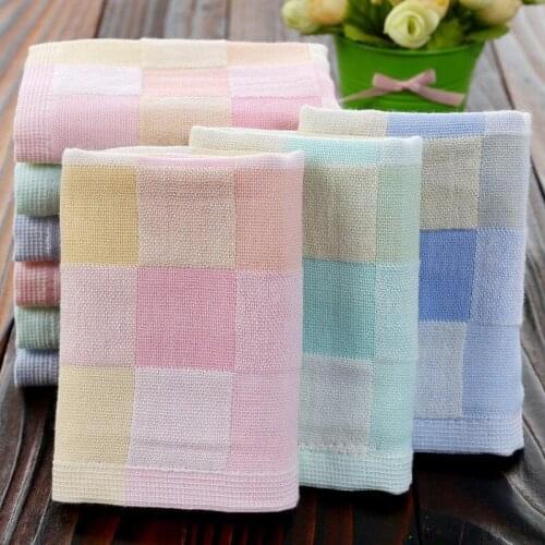 27*50cm Blanket Newborn Towel Washed Infant Grid Face Hand Bathing Bib Handkerchief Baby Towel Cotton Plaid Baby Stuff