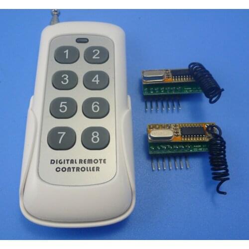 8CH radio frequency fixed code control 8 buttons PT2262 encoder transmitter remote control for UNO wireless alarm system
