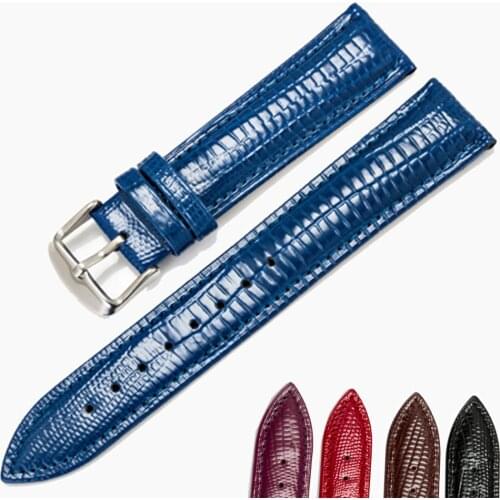 High Quality 14mm 16mm 20mm 22mm Watch Band Genuine Leather Straps Watch Accessories Lizard Pattern Watchbands