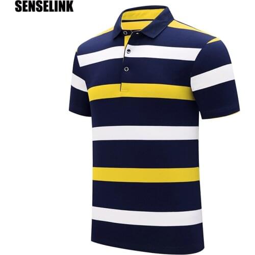 Men Polo Shirt 2021 New Spring Summer Striped Short Sleeve High Quality Business Casual Fashion Men Short Sleeve Polo Shirt