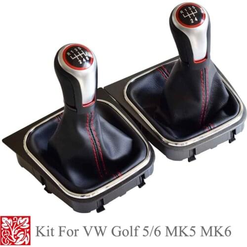 For VW Volkswagen Golf 5/6 MK5/6 Scirocco(2009) Octavia Manual Gear Shift Knob Lever Stick Pen 5 6 Speed Hand Ball Car Styling