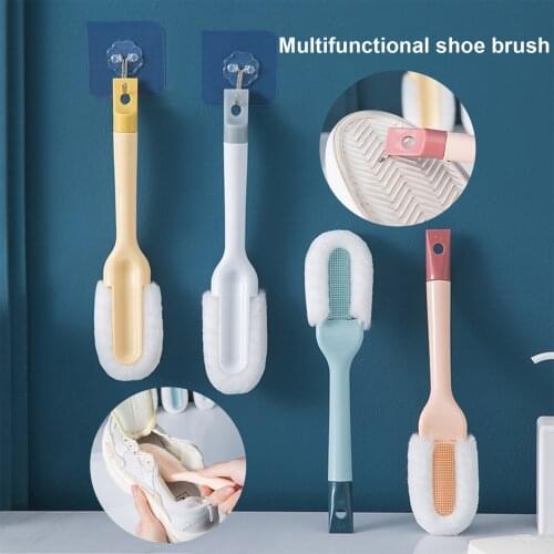 Long Handle Soft Plush Shoe Brush Cleaner Non-injury Shoes Clean Brushes Fabric Care Board Leather Cleaner Sneakers Care