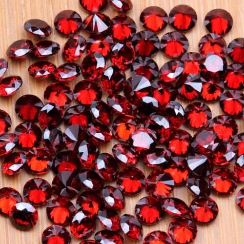 Siam Color 1000pcs 0.8-4mm AAAAA+ CZ Stone Round Cut Beads Cubic Zirconia Synthetic Gems For Jewelry