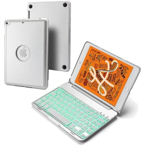 Ultra Thin 7 Colors LED Backlight Aluminum Wireless Bluetooth Russian/Spanish/Hebrew Keyboard Case Cover For New iPad mini 5