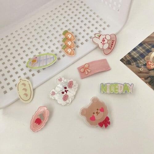 3 Pcs/Set Children Cute Acrylic Cartoon Carrot Bow Ornament Hair Clips Girls Lovely Barrettes Hairpins Kids Hair Accessories