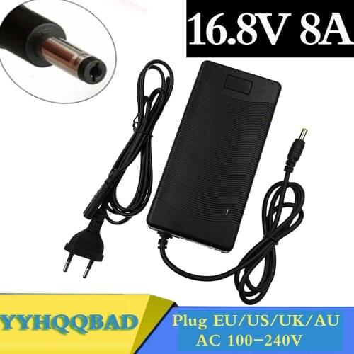 16.8V 8A polymer lithium battery charger 100-240V 5.5MM*2.1MM Portable Charger EU/AU/US/UK Plug For Electric Bike