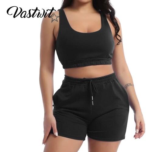 2Pcs Sets Casual Sportswear Women Summer Athleisure Crop Top And Drawstring Shorts Matching Set Outfits