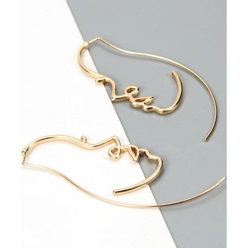 1 Pair Creative Abstract Face Contour Shape Earrings Minimalism Simple Elegant Design Female Danglers Jewelry Gift