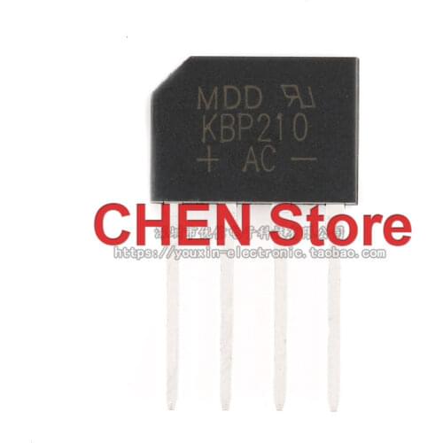 10pcs KBP210 2A/1000V flat bridge rectifier bridge stack silicon bridge rectifier