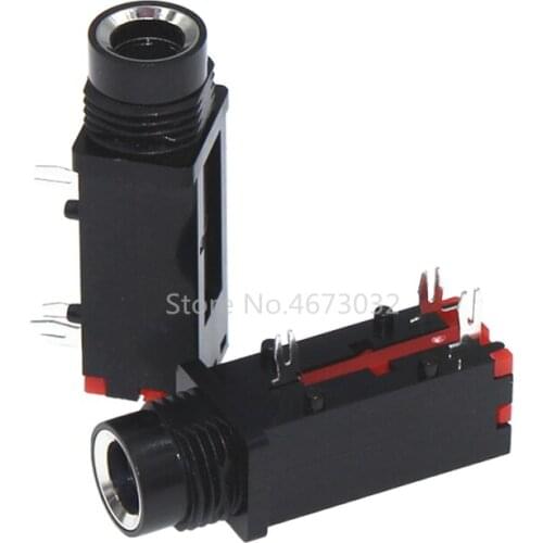 10PCS PJ-309 6.35mm Audio Jack 3Pin Stereo Audio Socket Microphone Welding Line For Microphone Socket