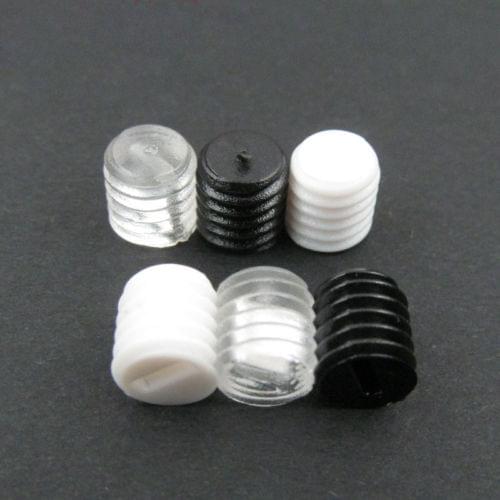 30Pcs M5 Nylon Slotted Socket Non-Head Screws Hand Tighten Set Screw Grub Plastic Bolt Black White 8mm-50mm