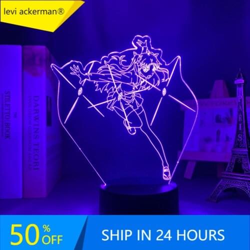 3d Light Anime Fate Stay Night Rin Tohsaka lamp for Kids Room Decor Birthday Gift Manga Fate Stay Night Light Rin Tohsaka