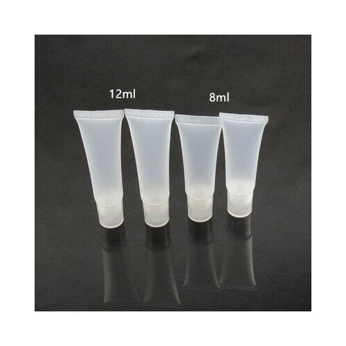 50/100/200pcs 8g 8ml 12ml Empty Lipstick Tube,Lip Balm Soft Hose,Makeup Squeeze Sub-bottling,Clear Plastic Lip Gloss Container