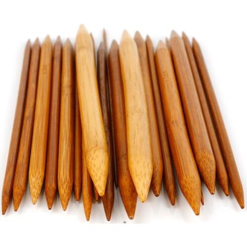 75Pcs/Bag 15Sizes Sweater Knitting Needle Crochet Hooks Double-Point Carbonized Bamboo Stick Needle For Weave Craft Accessories