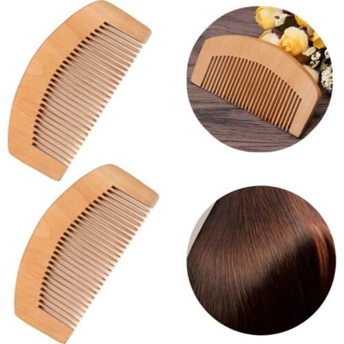 Peach Wood Comb Fine Tooth Head Massage Hair Care Beard Mustache Anti-static