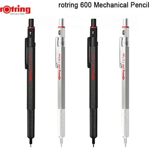 Rotring 600 0.5/0.7mm mechanical pencil silver/black Metal holder automatic pencil 1 piece