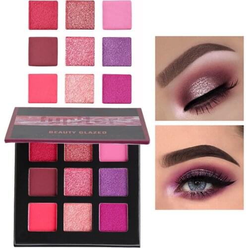 Beauty glazed 9 Color Professional Shimmer Glitter Eye Shadow Pressure Powder Palette Matte Eyeshadow Cosmetic Makeup Pallete #F