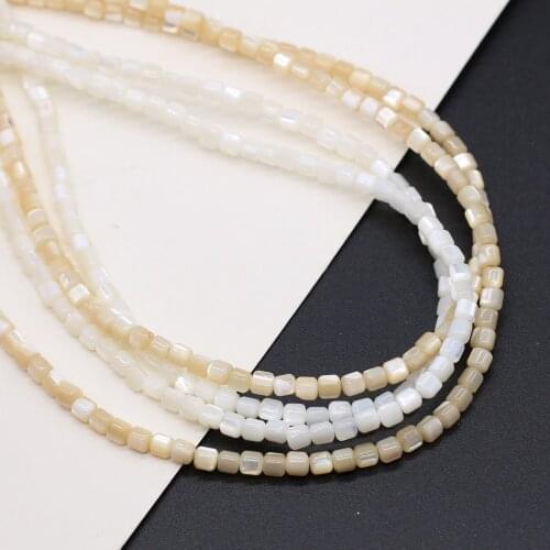 Natural Freshwater Cylindrical Charm Seashell Beads for Women Diy Jewelry Necklace Bracelet Accessories Gift Size 3.5x3.5mm
